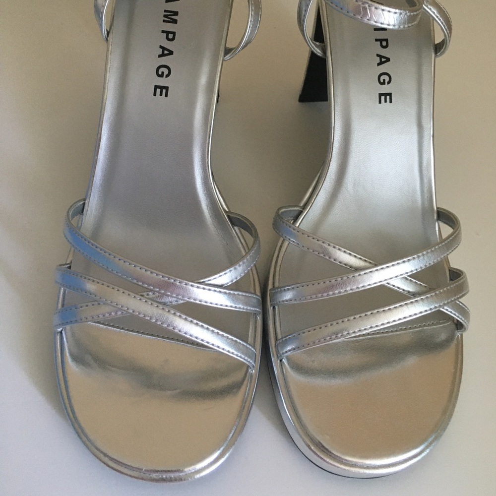Rampage Silver Platform Sandals
